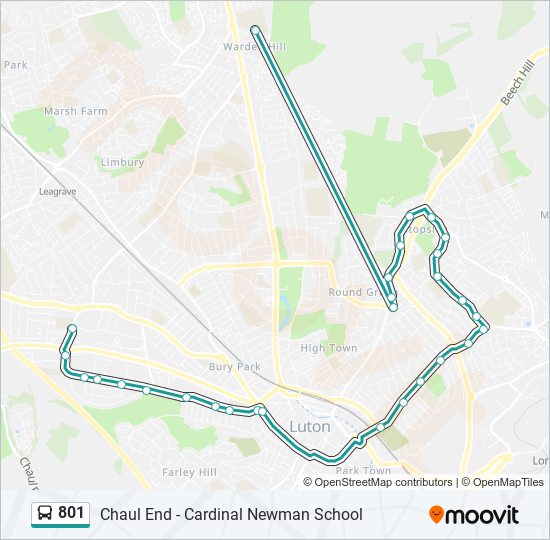 801 Bus Line Map