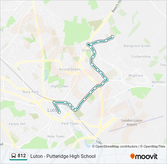 812 Route: Schedules, Stops & Maps - Stopsley (Updated)