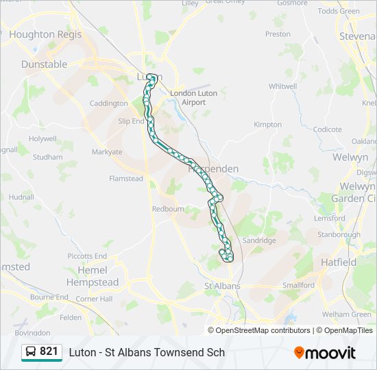 821 Bus Line Map