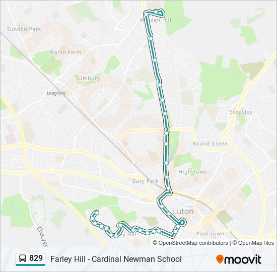 829 bus Line Map