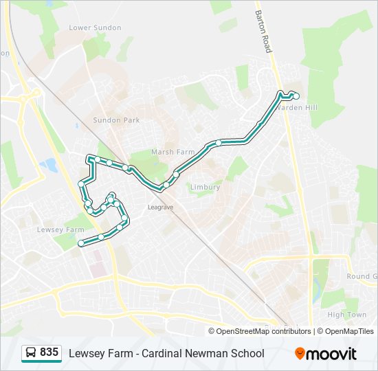 835 Bus Line Map