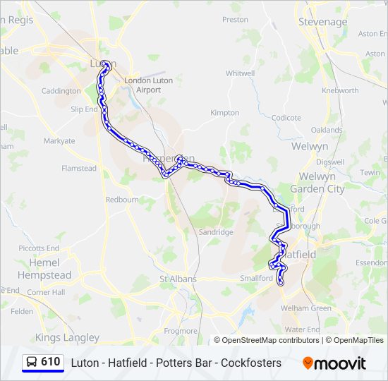 610 Bus Line Map