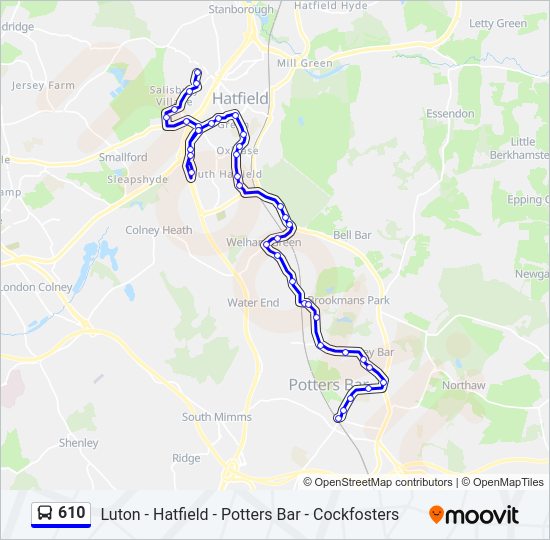 610 Bus Line Map