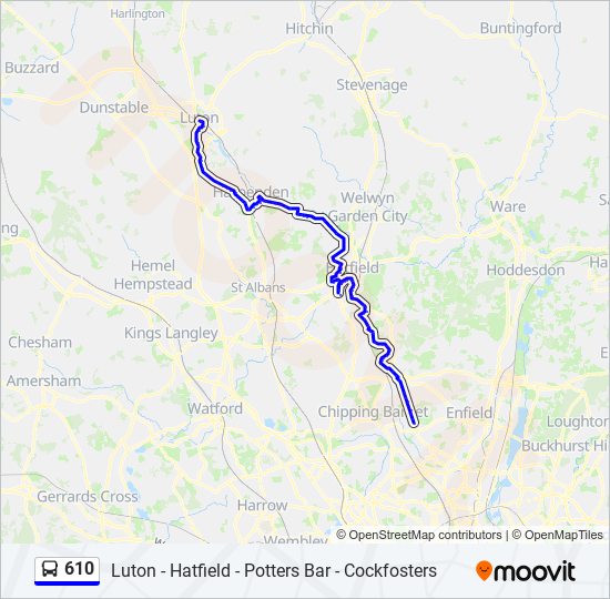 610 Route: Schedules, Stops & Maps - Cockfosters (Updated)