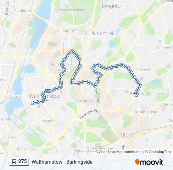 275 Bus Line Map