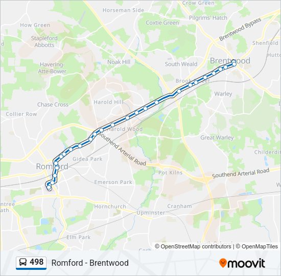 498 Bus Line Map