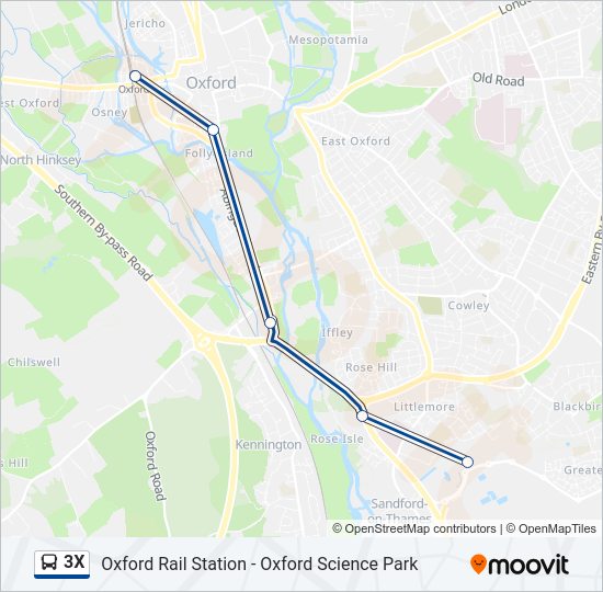 3X Bus Line Map