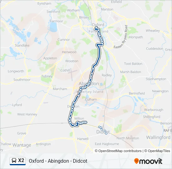 X2 Bus Line Map