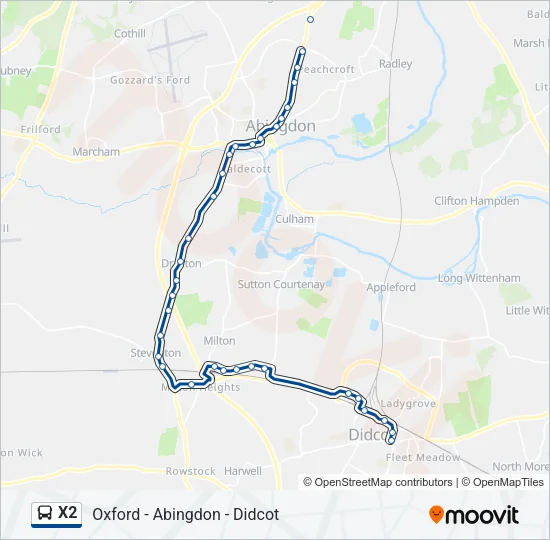 X2 Bus Line Map