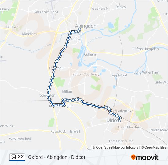 X2 Bus Line Map