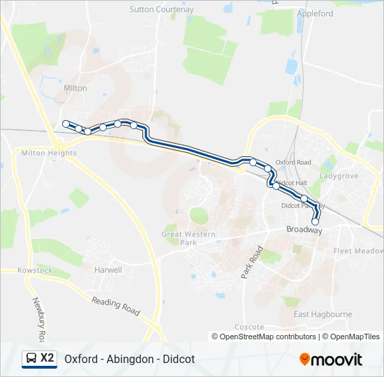 X2 Bus Line Map