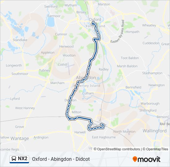 NX2 Bus Line Map