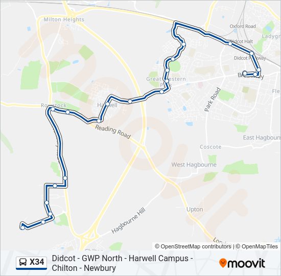 X34 Bus Line Map