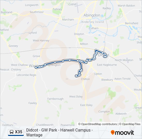 X35 Bus Line Map