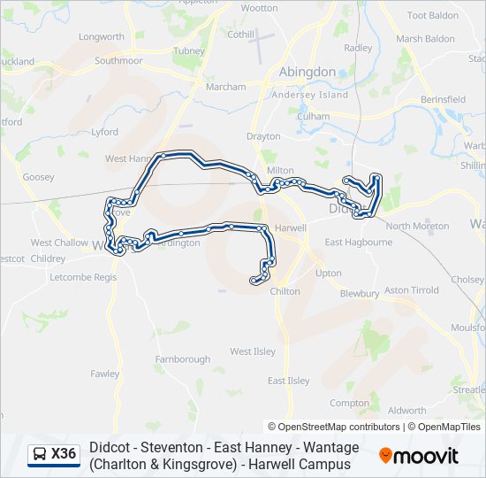 X36 Bus Line Map