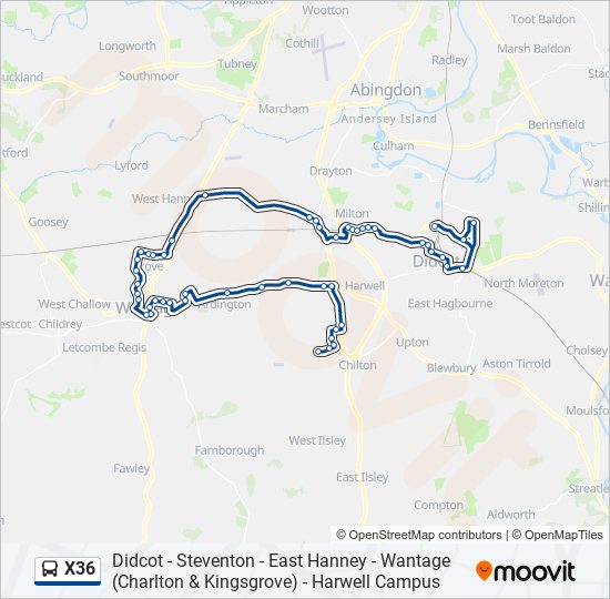 X36 Bus Line Map