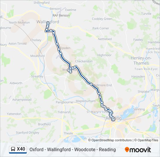 X40 Bus Line Map