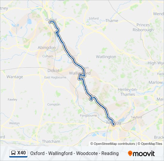 X40 Bus Line Map