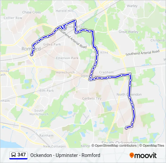 347 Bus Line Map