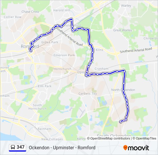 347 Bus Line Map