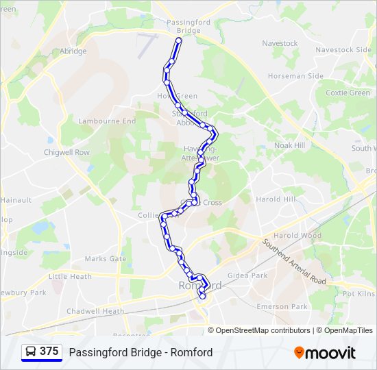 375 Bus Line Map