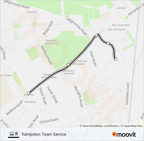 B Route: Schedules, Stops & Maps - Kempston (Updated)