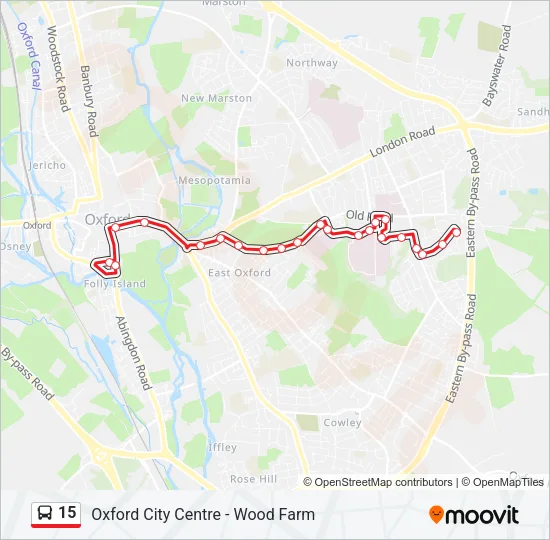 15 Bus Line Map