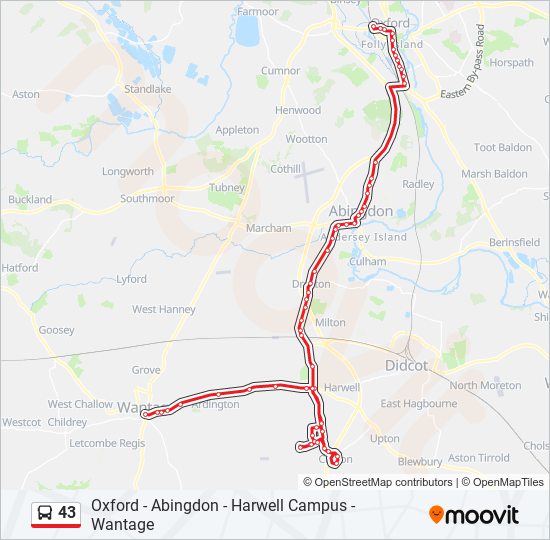 43 bus Line Map