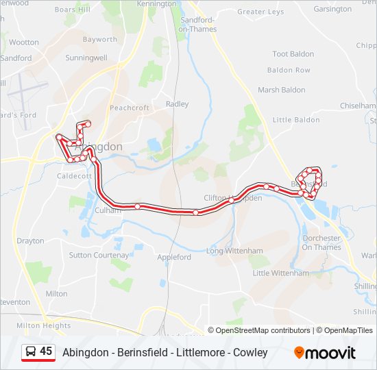 45 Route: Schedules, Stops & Maps - Berinsfield (Updated)