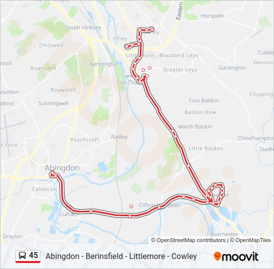45 Bus Line Map