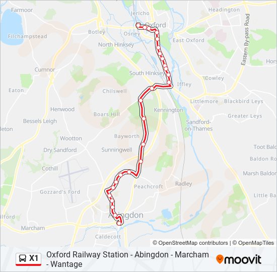 X1 bus Line Map