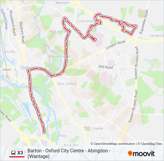 X3 bus Line Map