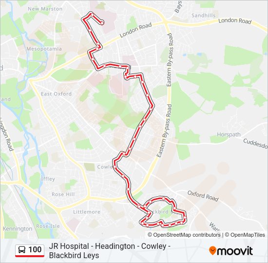 100 Bus Line Map