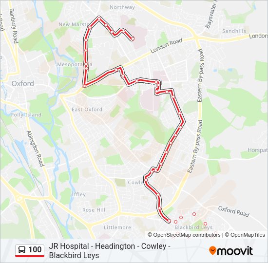 100 Route: Schedules, Stops & Maps - Blackbird Leys (Updated)