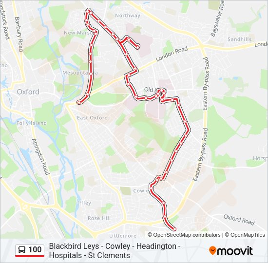 100 Bus Line Map