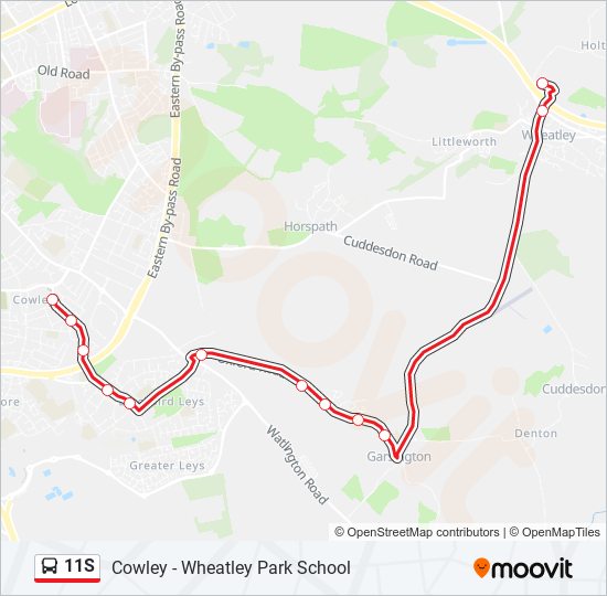 11S bus Line Map