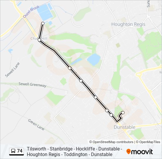 74 Route Schedules, Stops & Maps Houghton Regis (Updated)