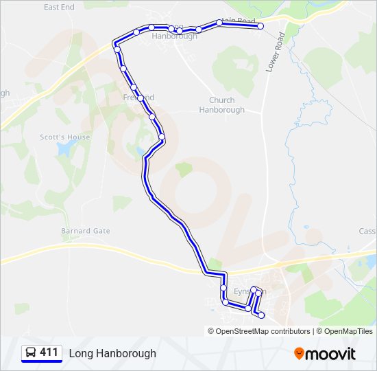 411 Bus Line Map