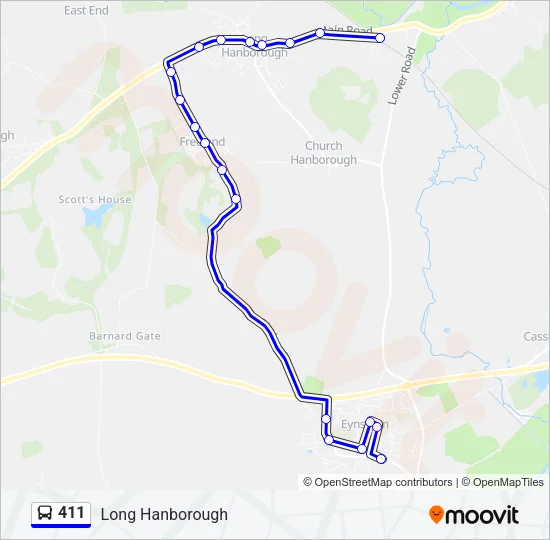 411 Bus Line Map