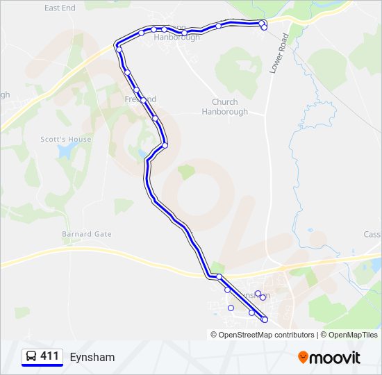 411 Bus Line Map