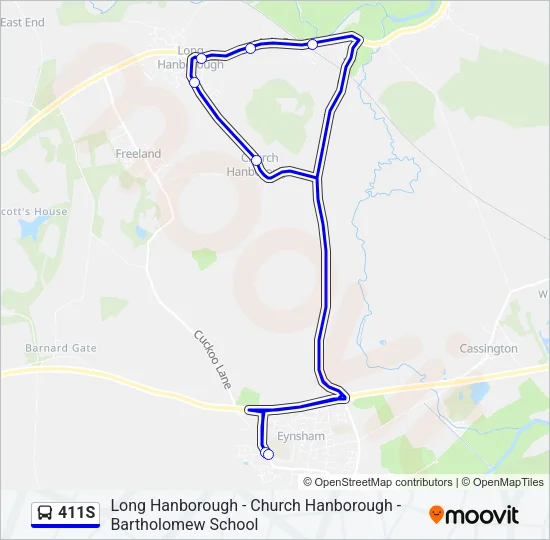 411S Bus Line Map