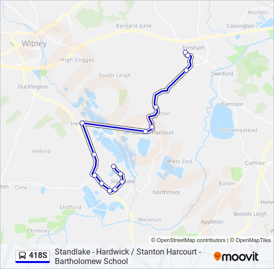 418S Bus Line Map