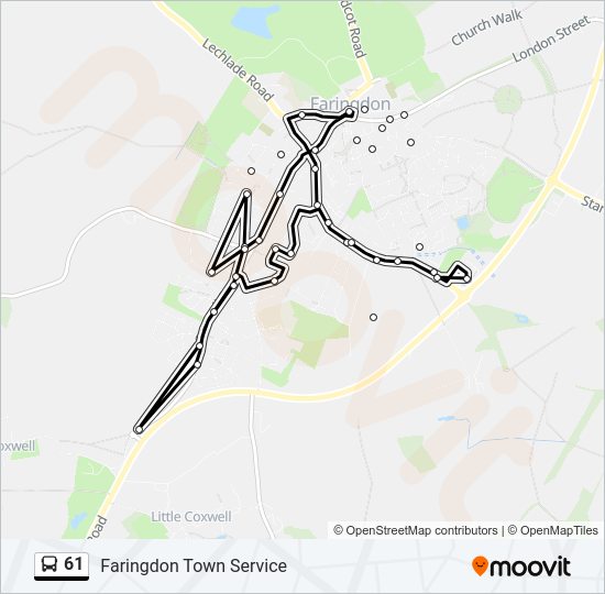 61 Bus Line Map