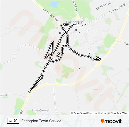 61 Bus Line Map