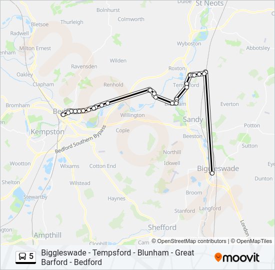 5 Bus Line Map