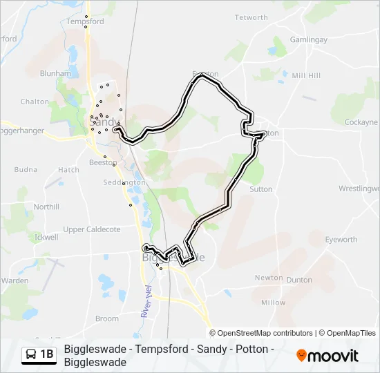 1B Bus Line Map