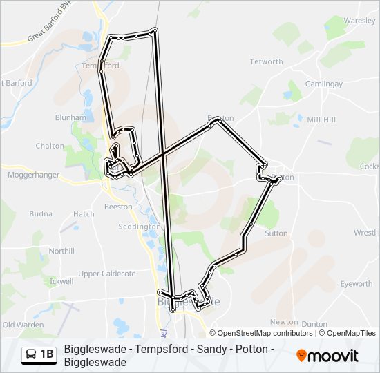1B Bus Line Map