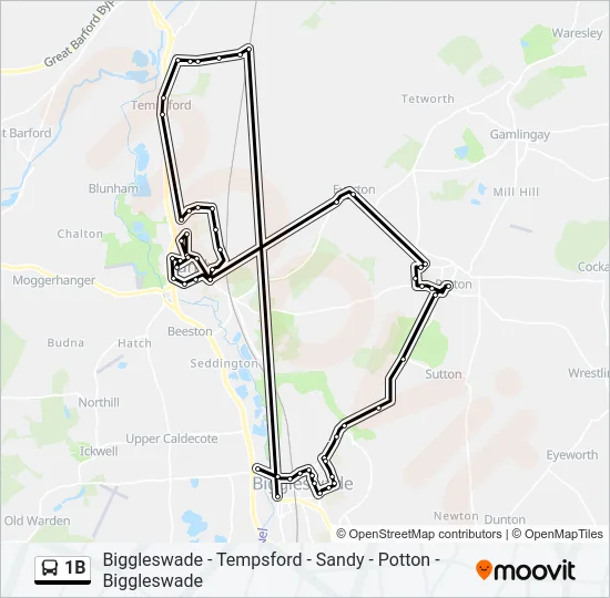 1B Bus Line Map