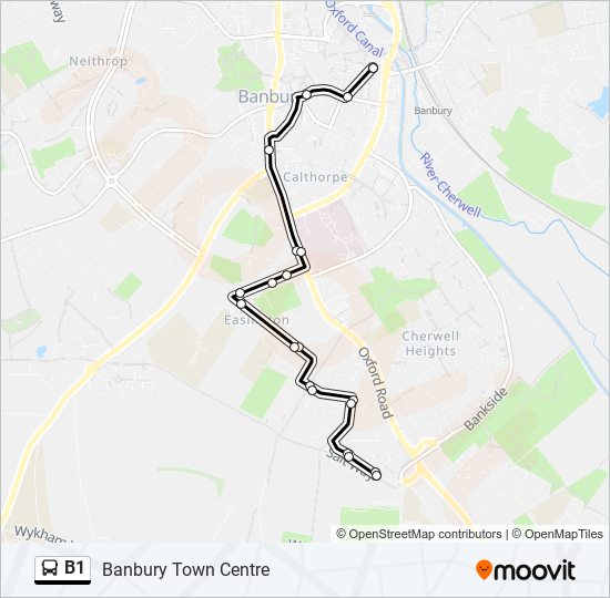 b1 Route: Schedules, Stops & Maps - Banbury Town Centre (Updated)