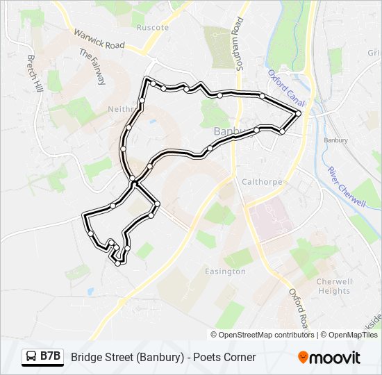 b7b Route: Schedules, Stops & Maps - Banbury Town Centre (Updated)